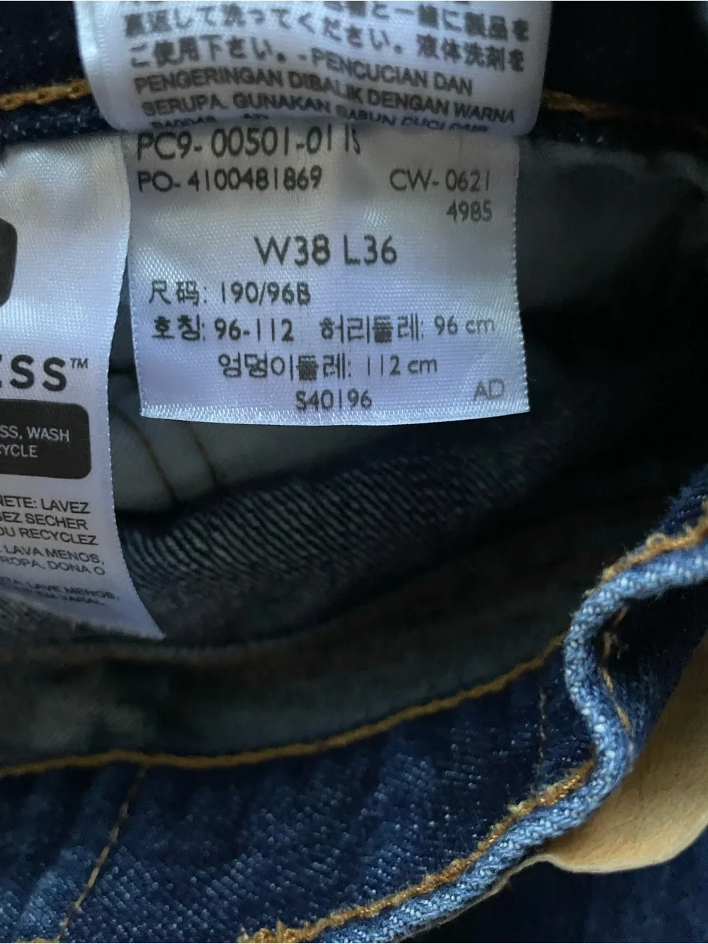 Levi's 501 Men's Straight Leg Jeans in Indigo Blue Denim Size 38x36